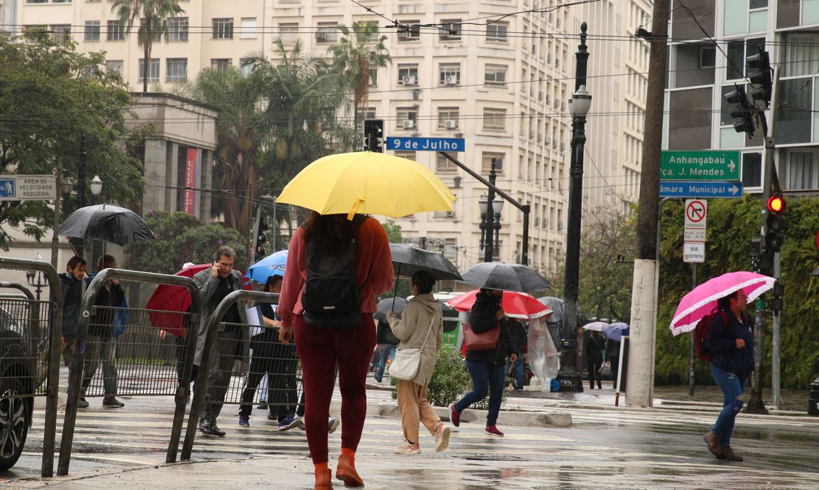 Guarda Chuva Na M O Frente Fria Avan A E Leva Chuva Para Estes Estados