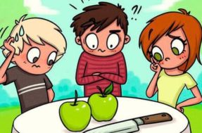 Teste de lógica: três pessoas com fome e duas maçãs; faça o certo