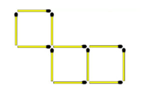Desafio de lógica: mova três palitos e faça 2 quadrados