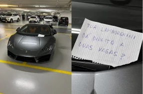 Não faça como o dono da Lamborghini: estacionar em duas vagas pode gerar multa