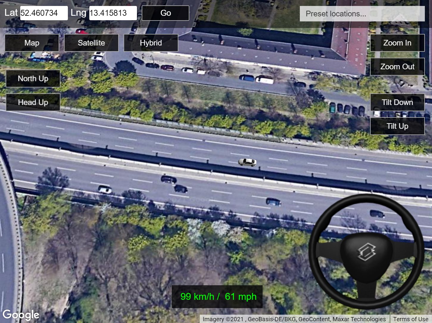 Driving Simulator em 3D: pilote um carro pelo Google Maps de onde