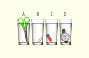 Qual copo tem mais água? Responda em apenas 4 segundos, se for capaz