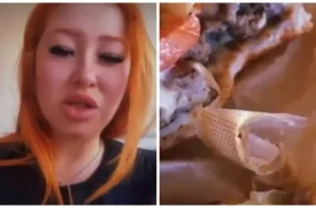 Mulher morde sanduíche do McDonald’s e leva um susto ao ver o que tinha dentro