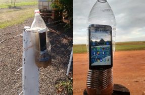 Sem sinal de celular? ‘Antena’ de garrafa pet viraliza e promete resolver problema