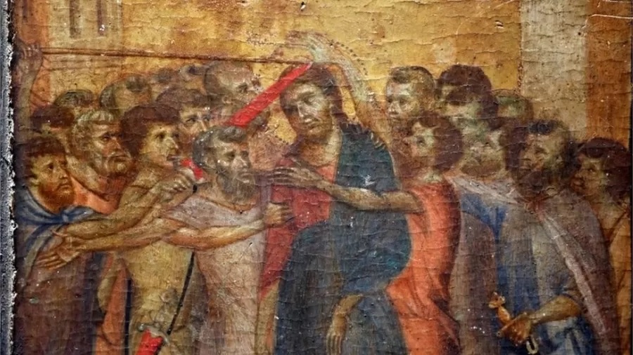 'O Escárnio de Cristo' é um dos três painéis de Cimabue que ainda existem (Imagem: Reuters)