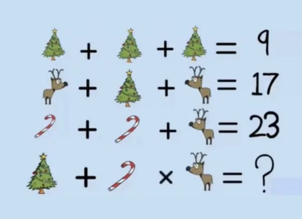 Resolva o desafio matemático de Natal em 30 segundos (Imagem: Reprodução)