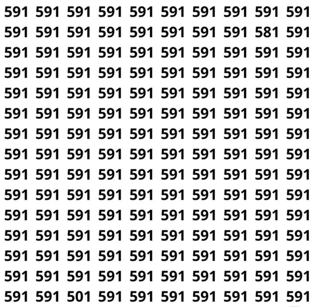 Encontre o único número diferente na imensidão de 591. (Imagem: Escola Educação)