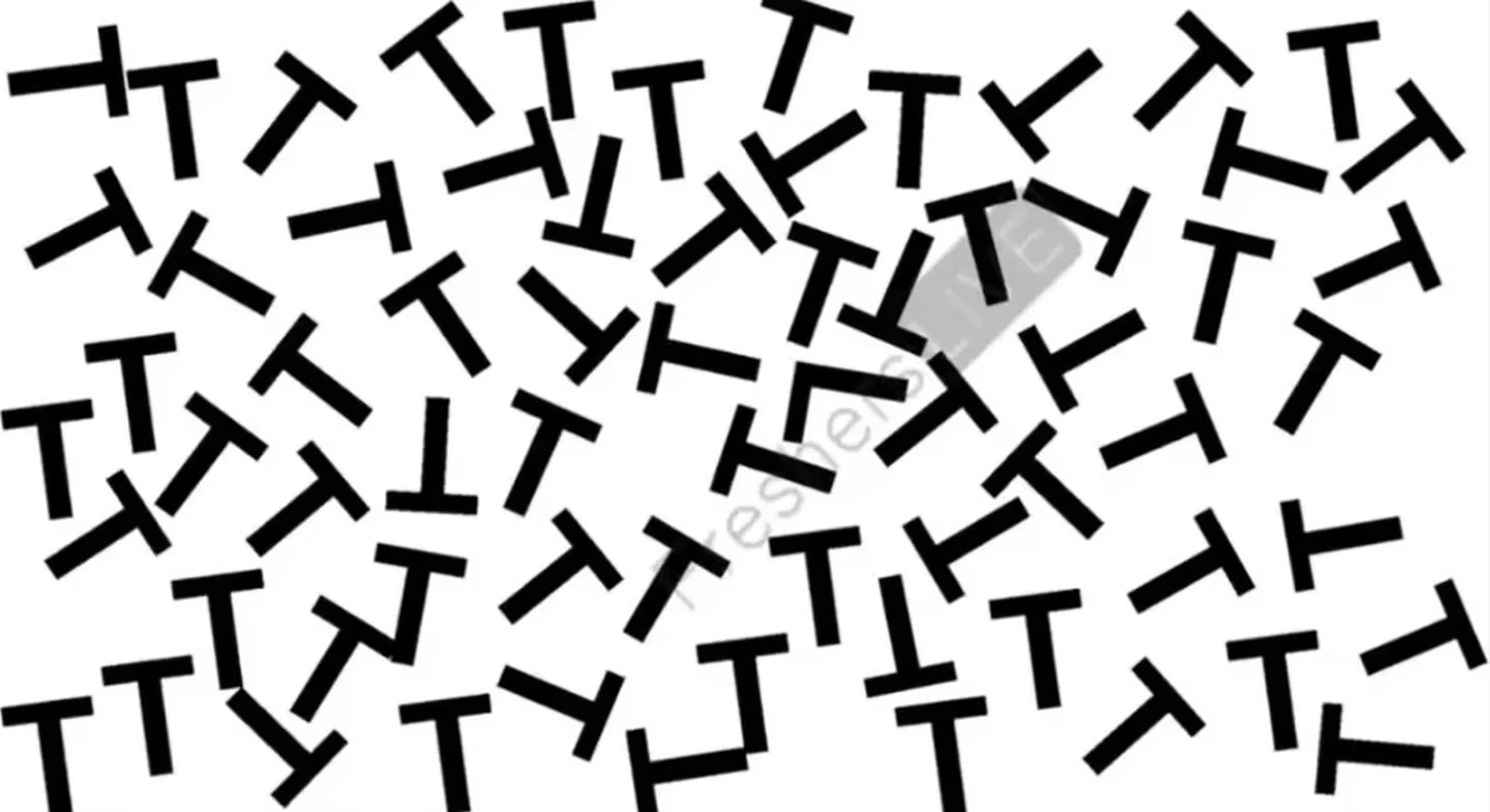 Em 10 segundos: encontre a letra ‘L’ em meio a diversas letras ‘T’ nessa ilusão de ótica